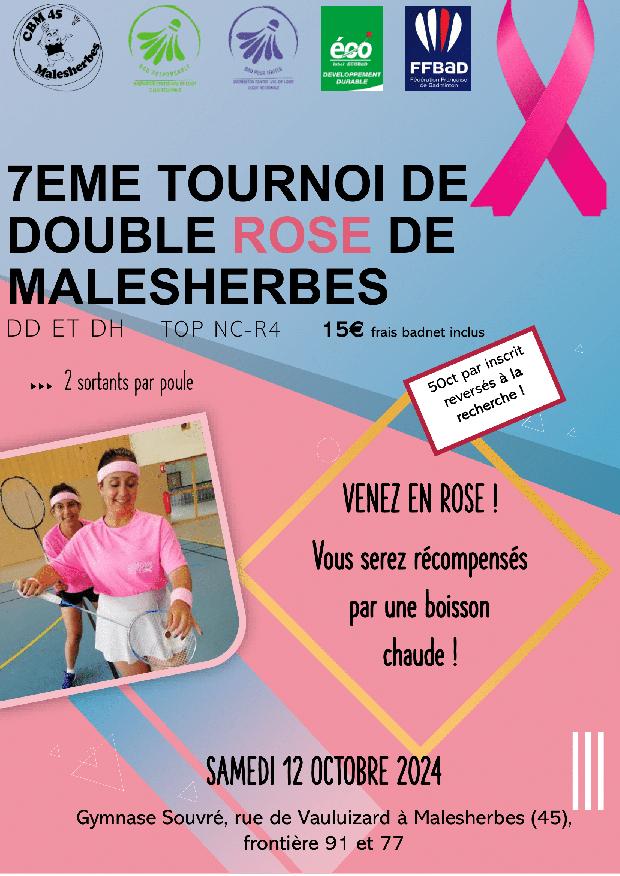 7ème tournoi de doubles rose de Malesherbes (Le Malesherbois)